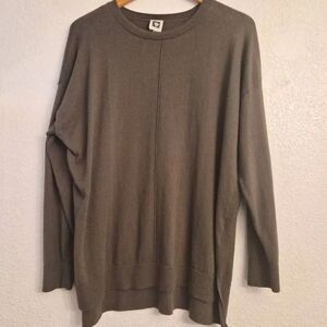 Anne Klein Forest Hunter Green Sweater w/ Gold Buttons: Soft Comfy Flattering